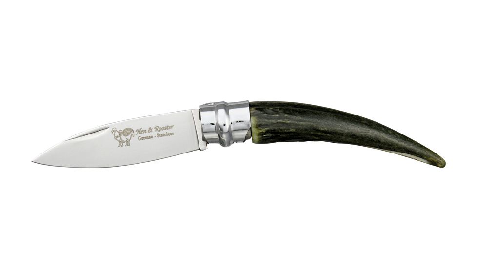 Hen &amp; Rooster Locking Folder Green Folding Knife, 2.625in, German Stainless Blade, Green Bone Handle HR5053G