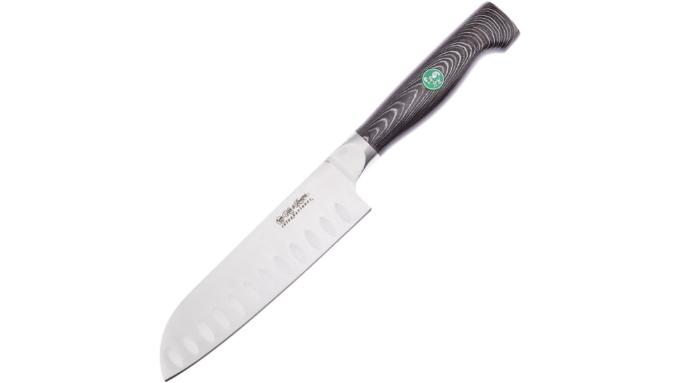 Hen &amp; Rooster Santoku Black G10 Knife, 5.75 satin finish 4116 stainless blade, Black and gray G10 handle, HRI-055B/G10