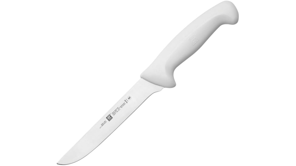 HENCKELS ZWILLING Twin Master Wide Boning Knife, 12in Overall, 6in Satin Finish Stainless Blade, White Plastic Handle, 32331-164