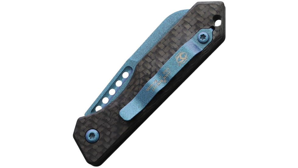 Heretic Knives Auto Jinn Button Lock CF Teal, H113MTCF