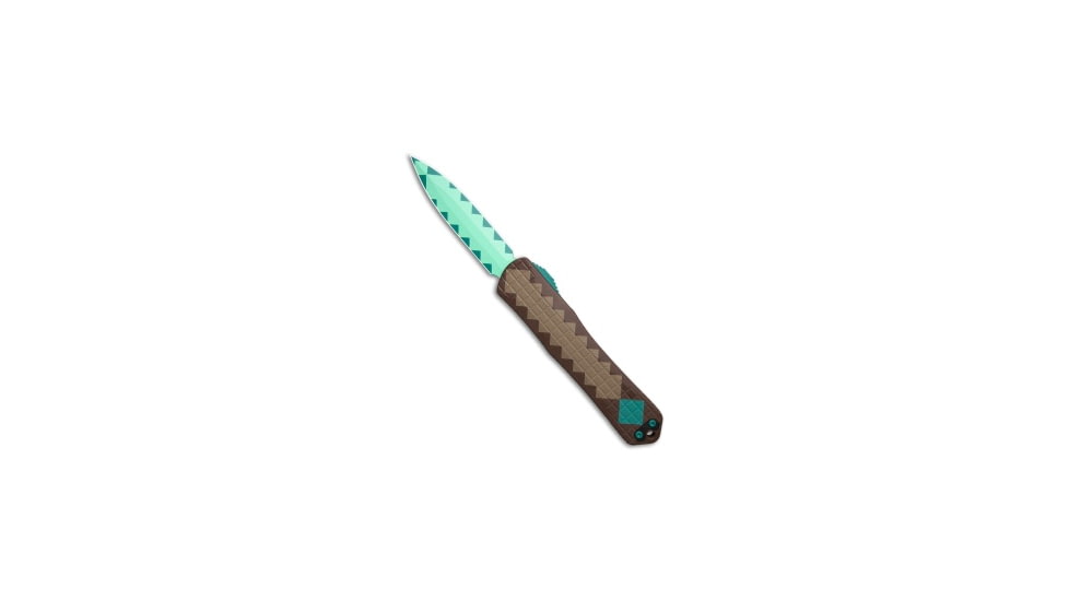 Heretic Knives Heretic Knives Manticore-X D/E OTF Knife Blue/Brown Al 3.75" Blue, Blue/Brown, CPM MagnaCut, adult, BHQ-220399