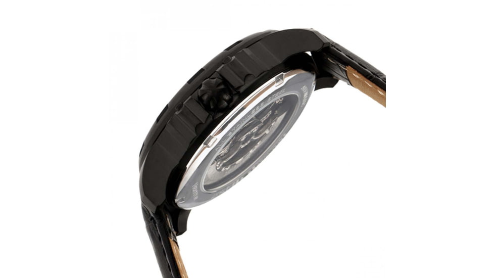 Heritor Automatic Bonavento Semi-Skeleton Leather-Band Watch, Black, One Size, HERHR5606