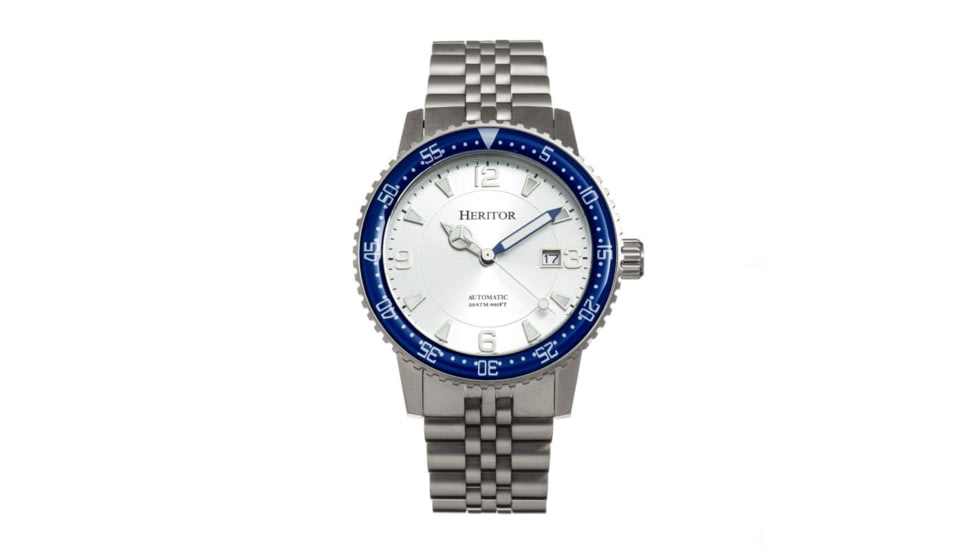 Heritor Automatic Dominic Bracelet Watch w/Date, Blue/Silver - Mens, HERHR9801