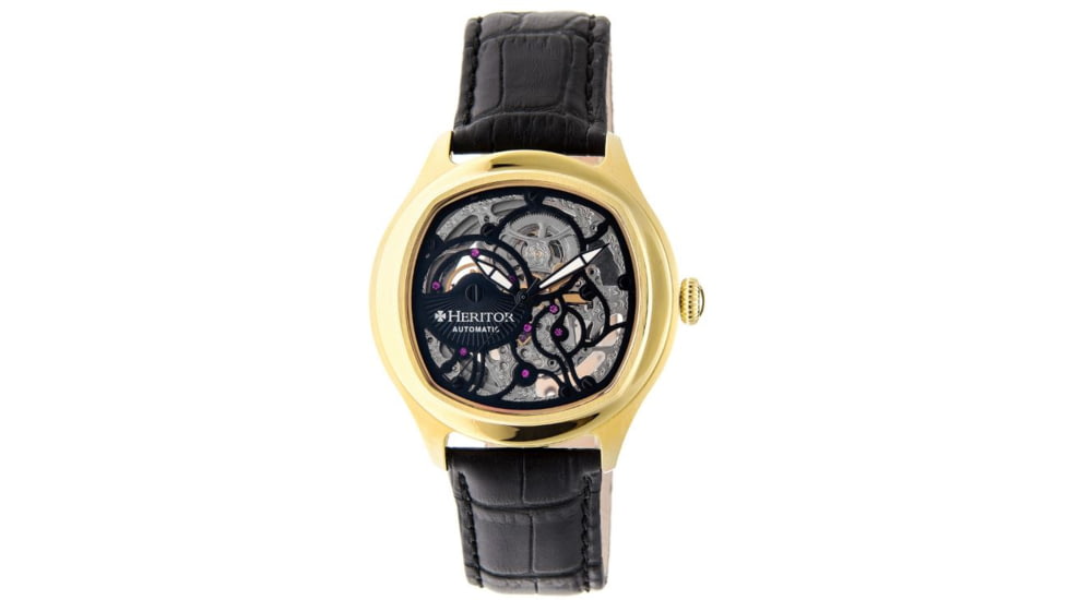Heritor Odysseus Men's Watches, Gold Case, Black Dial HERHR3706