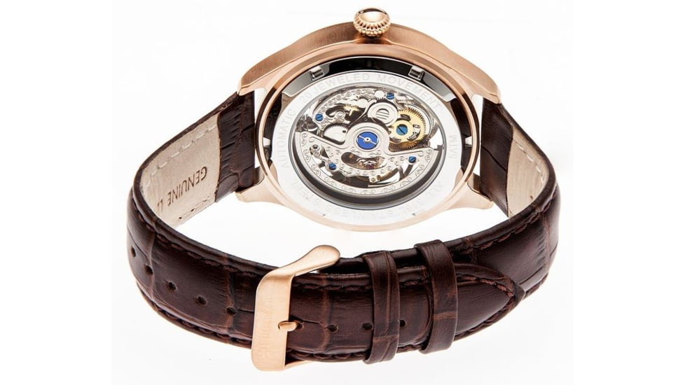Heritor Odysseus Men's Watches, Rose Gold Case, Silver Dial HERHR3707