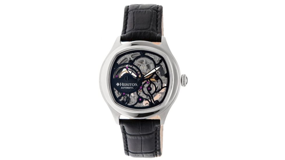 Heritor Odysseus Men's Watches, Silver Case, Black Dial HERHR3704