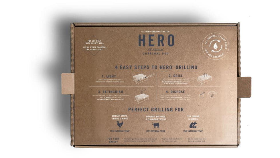 Hero Dog Toys Hero Dog Toys HERO Charcoal Portable Grill, Black, FFG1