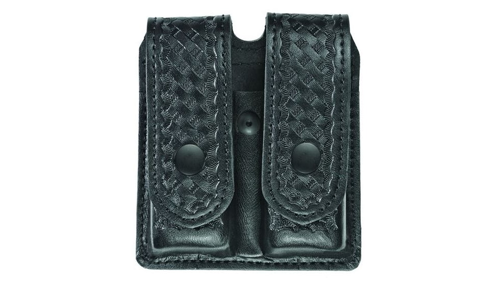 Hero's Pride Double Magazine Case, Large, AirTek, BW, Black Snaps, Large 1434WB