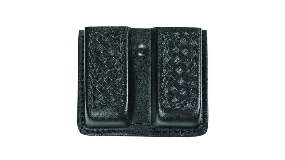 Hero's Pride Double Magazine Case, Open, Large, AirTek, Basket Weave, Black, Large 1438W