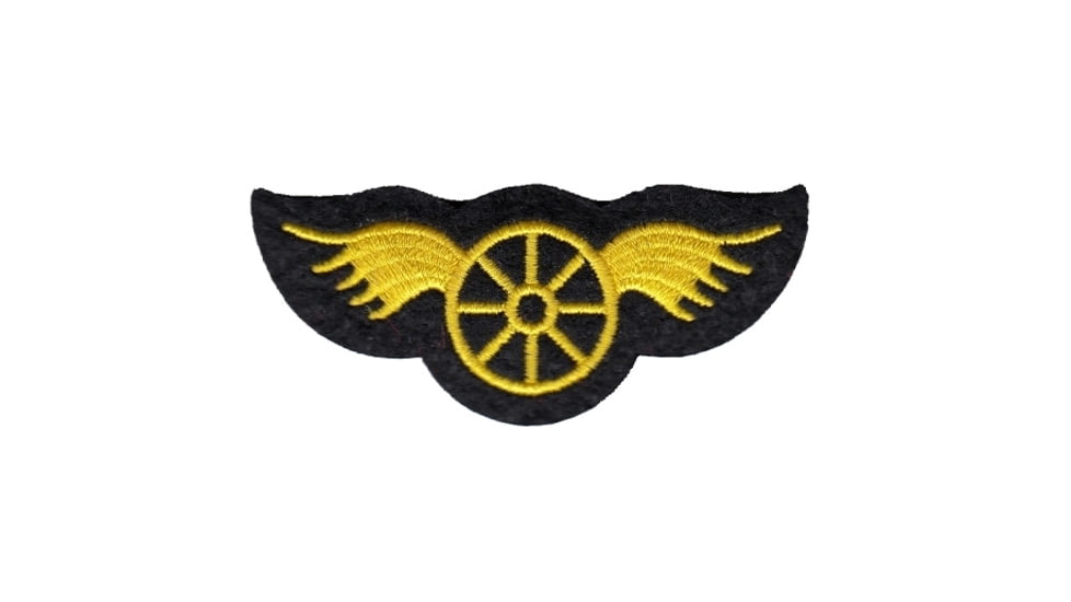 Wheel w/ Wings Patch - 2 3/4'' x 1 1/4''