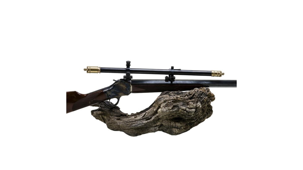 Hi-Lux Malcolm 6x Short Telescopic Rifle Scope, 18in, 3/4 Tube, Fine Cross Reticle with Micrometer Mount and Bases, Matte, Two-Tone Black/Brass, M634181B