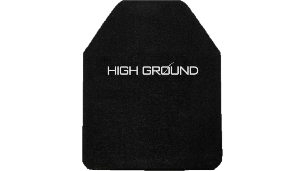 High Ground Gear Level 4 Standalone Ballistic Plate, Single Curve, NIJ 0101.06, 8x10in, Rectangle Cut, Black, HG-4401-FC-8X10