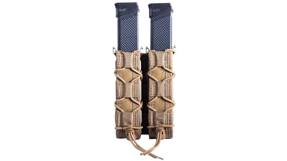 High Speed Gear Double Taco Pistol Magazine Pouch - Extended, Coyote Brown, 11EX02CB