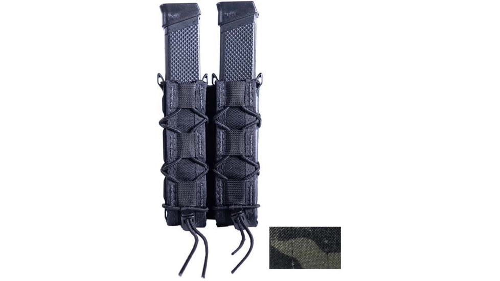 High Speed Gear Double Taco Pistol Magazine Pouch - Extended, MultiCam Black, 11EX02MB