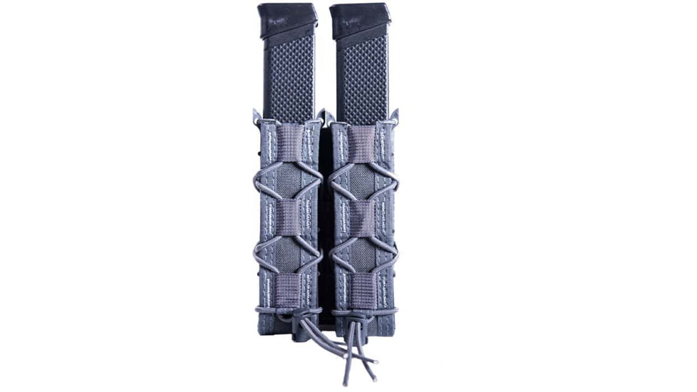 High Speed Gear Double Taco Pistol Magazine Pouch - Extended, Wolf Gray, 11EX02WG