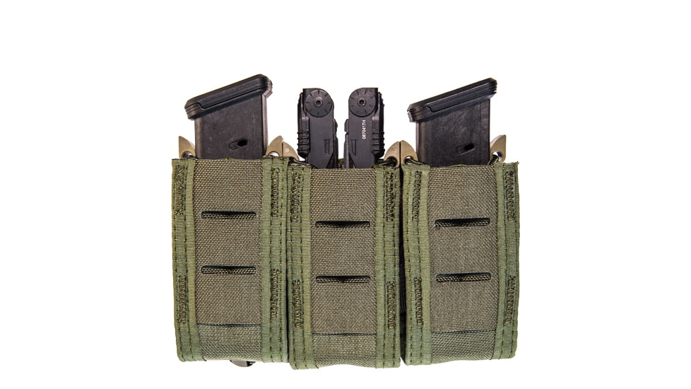 High Speed Gear Duty Triple Pistol Taco U-Mount Pouch, Olive Drab, 41PT03OD