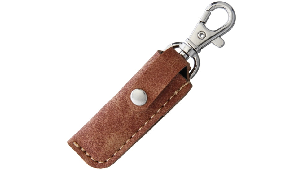 Higonokami SK Folder Brass Folding Knife, 1.5in Satin Sk5 Carbon Steel Blade, Brass Handle, Slip Joint, Hrc 60, Brown Leather Sheath, HIGO01BRS