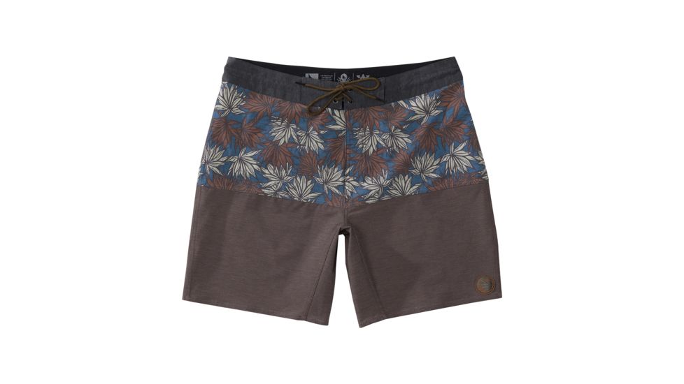 HippyTree Mens Agave Trunk Board Shorts, Brown, 30 Waist, 2072-BROWN-30