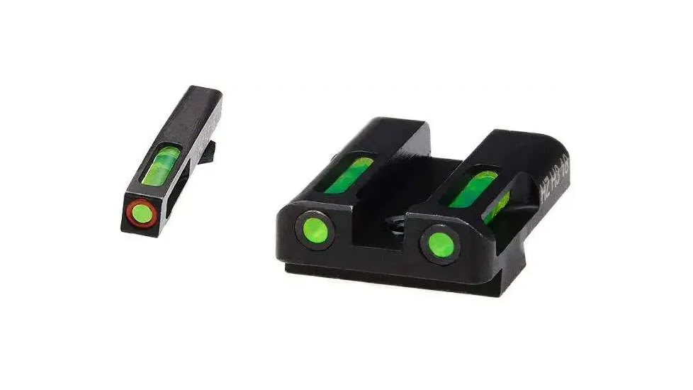 HiViz LiteWave H3 Tritium/Litepipe Pistol Night Sight Set - Fits All Glock Gen 1-5 in 9mm, .40 S&amp;W, .357 SIG, Except Glock 42/43