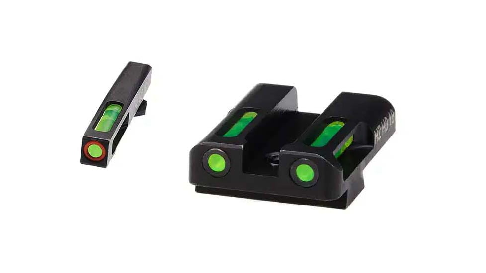 HiViz LiteWave H3 Tritium/Litepipe Pistol Night Sight Set for Glock Gen 1-5 in .45 ACP, .45 GAP, and 10mm