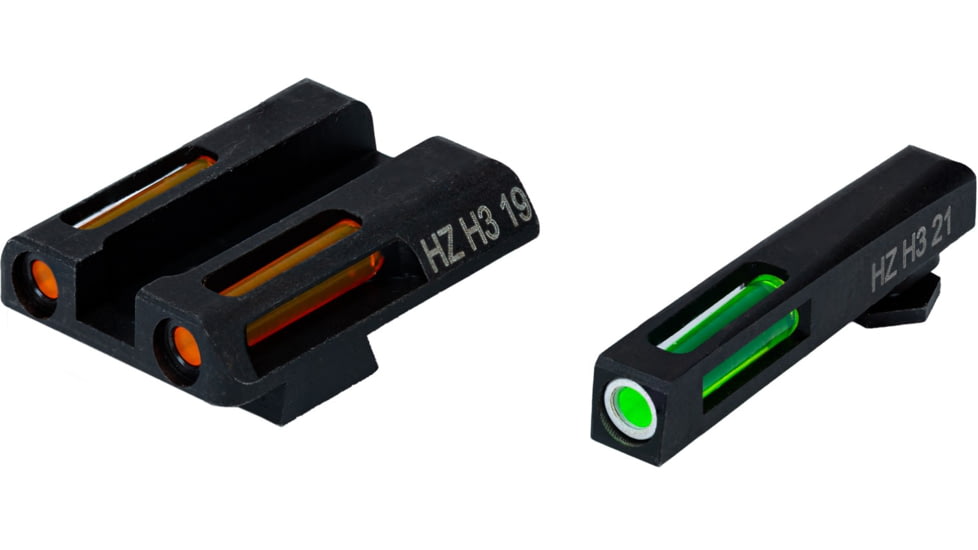 HiViz Green/Orange Litepipes w/White Front Ring, Black, TRN421