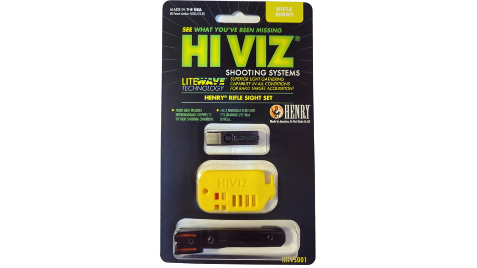 HiViz Henry's Interchangeable Front and Rear Sight Set, H001 .22LR, Red/Green/White, HHVS001