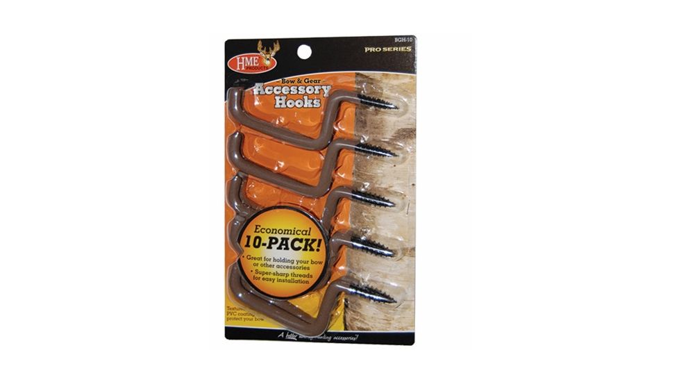 HME Products Bow and Gear Holders, Brown, Pack of 10, HME-BGH-10