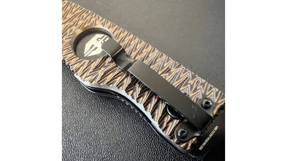 Hoffner Knives Folding Knife, 3.5in, 440c, Spear Point Blade, Chiseled Maduro Grip, Black Smooth Blade, FK-S3SBK-CMA