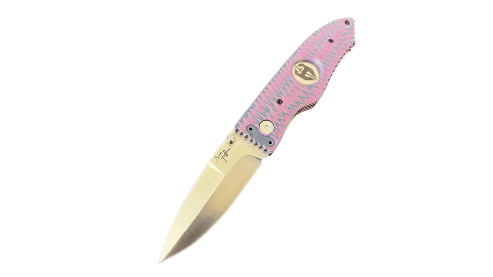 Hoffner Knives Folding Knife, 3.5in, 440c, Spear Point Blade, Chiseled Valkyrie Grip, Silver Smooth Blade, FK-S3SBS-CPG