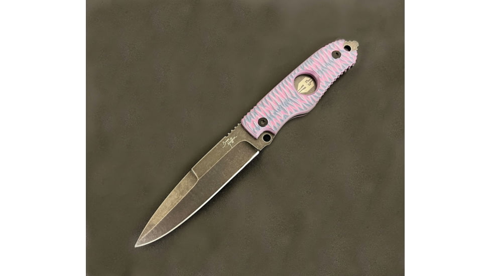 Hoffner Knives Hand Spear Fixed Blade Knife, 5in, 440C Steel, Chiseled Valkyrie Ops Grip, Black Smooth Blade, Black, HS-S5SBK-CPG