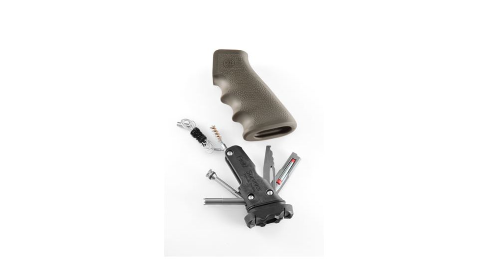 Hogue AR-15/M-16 Rubber Grip OD Green with Samson Field Survival Kit 15013
