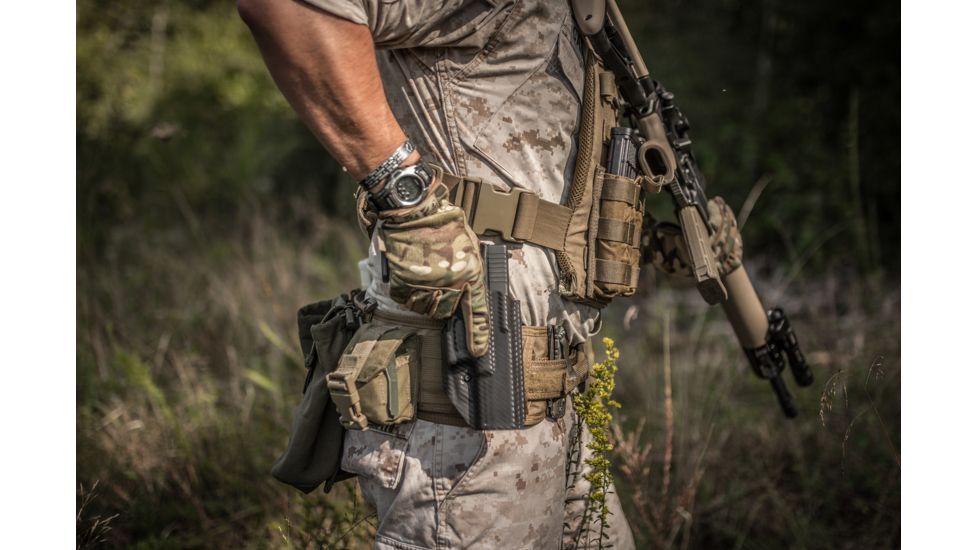 Hogue AR15/M16 Kit, Finger Groove Beavertail Grip, Rifle Length Forend w/ Accessories and OverMold Collapsible Buttstock, w/ Mil-Spec Buffer Tube and Hardware, Flat Dark Earth