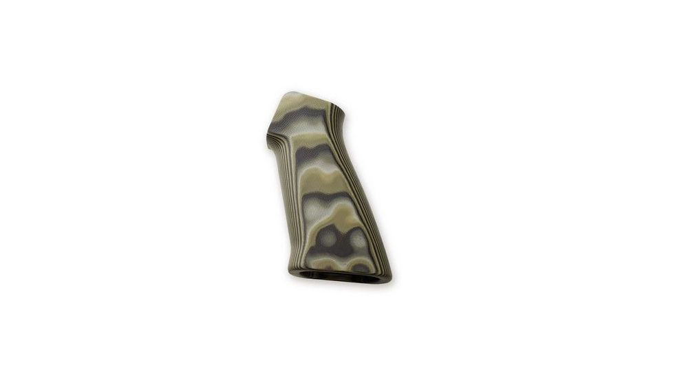 HOGUE AR15 / M16 No Finger Groove Smooth G10, G-Mascus Green 13168