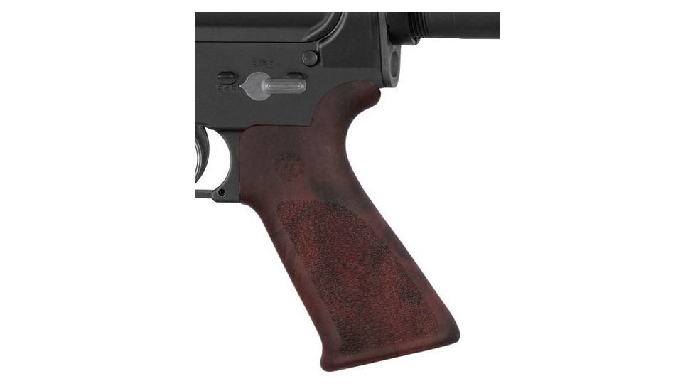 HOGUE AR15/M16 Rubber Grip Beavertail w/ No Finger Grooves Red Lava 15431