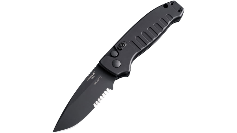 Hogue Ballista-I 3.5in Button Lock Automatic Folding Knife, Black, NSN 1095-01-446-4348, 64139