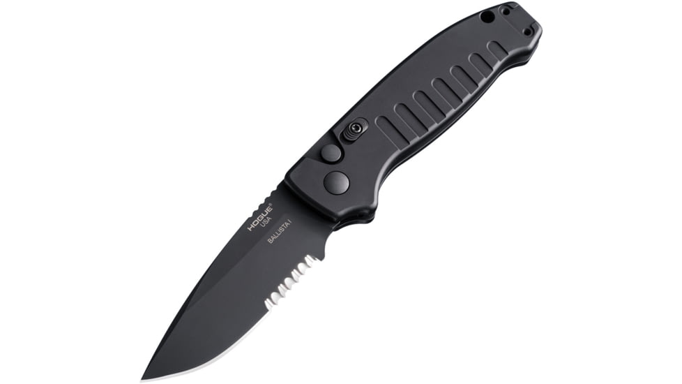 Hogue Ballista-I 3.5in Button Lock Automatic Folding Knife, Black, NSN 1095-01-446-4348, 64139