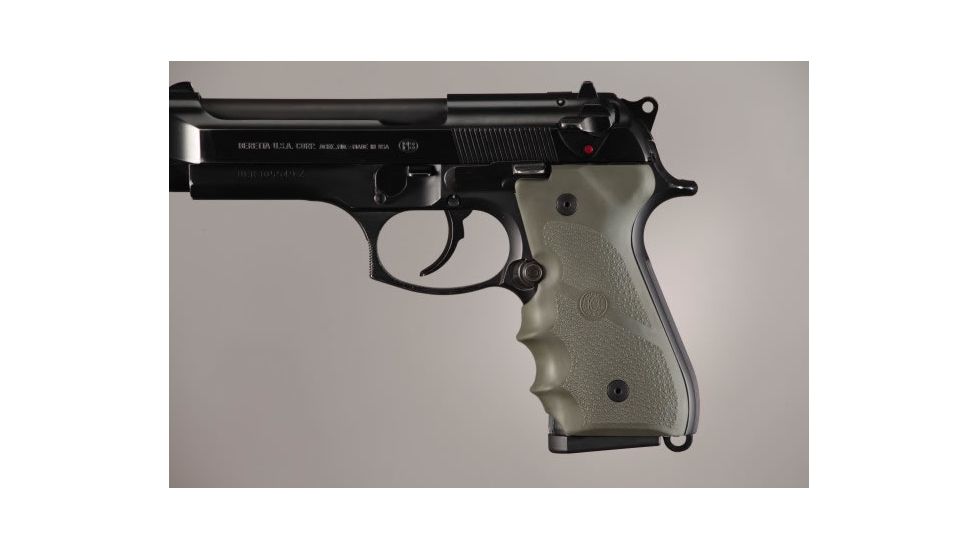 Hogue Beretta 92/96 series grip with Finger Grooves OD Green 92001