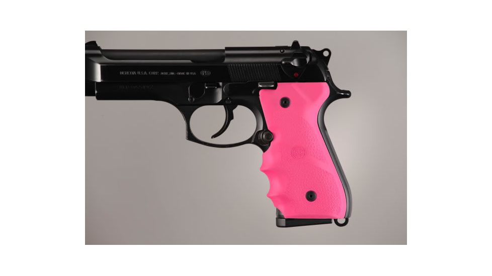 Hogue Beretta 92/96 series grip with Finger Grooves Pink 92007