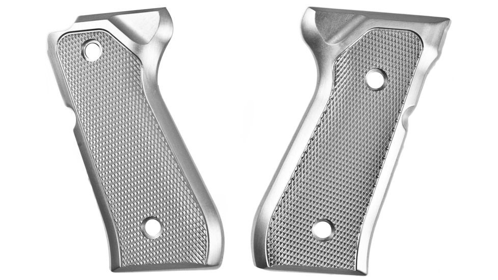 Hogue Beretta 92 Checkered Aluminum Grip, Brushed Gloss Clear Anodized 92175