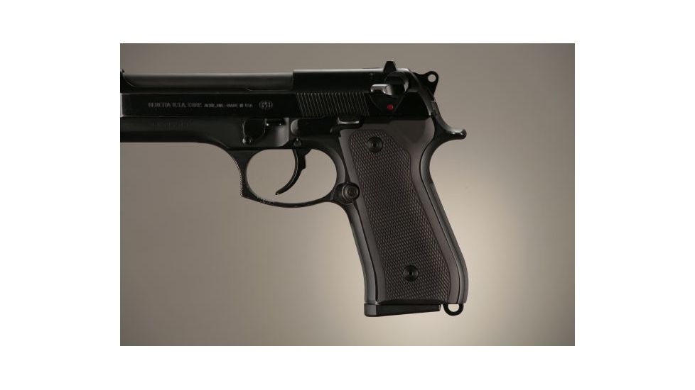 Hogue Beretta 92 Checkered Aluminum - Matte Black Anodized 92170
