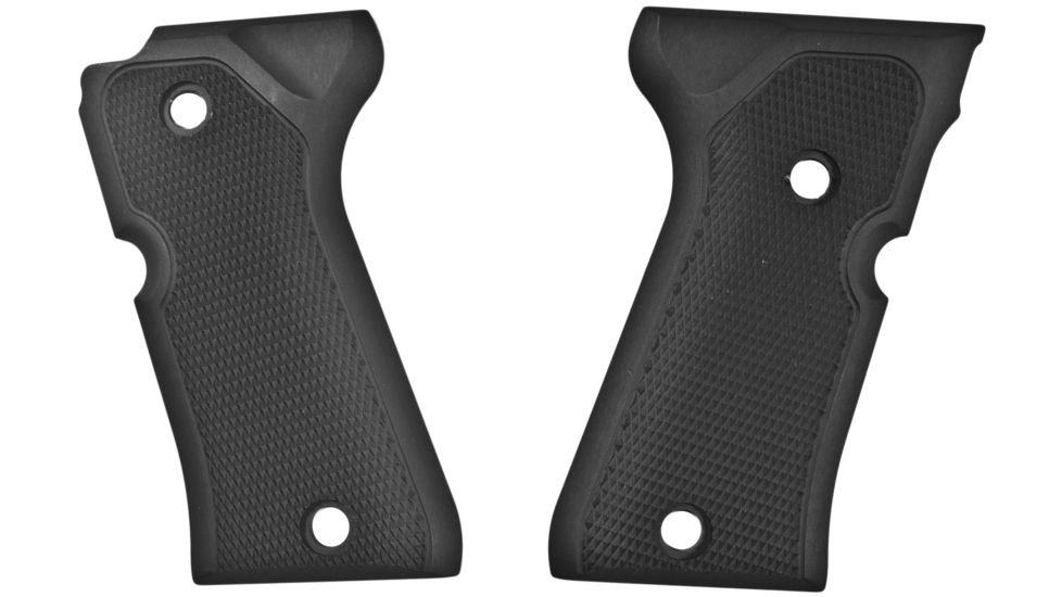 Hogue Beretta 92 Compact Checkered Aluminum Grip, Matte Black Anodized 93170