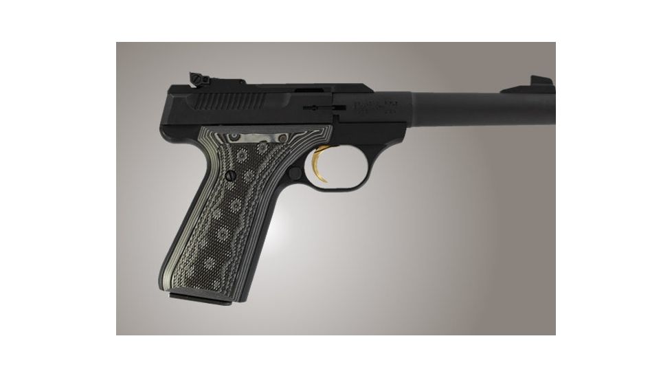Hogue Browning BuckMark Checkered G-10 - G-Mascus Black/Gray 72177-BLKGRY
