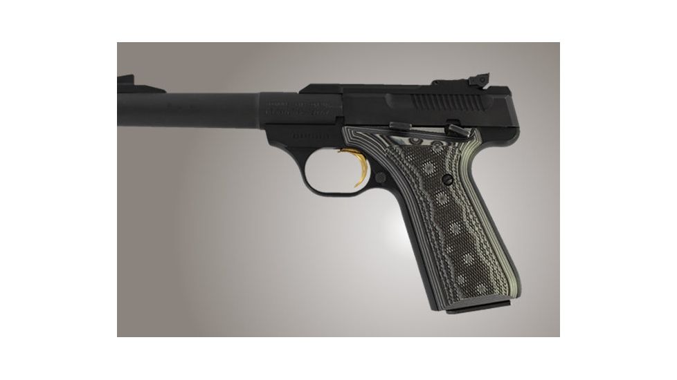 Hogue Browning BuckMark Checkered G-10 - G-Mascus Black/Gray 72177-BLKGRY