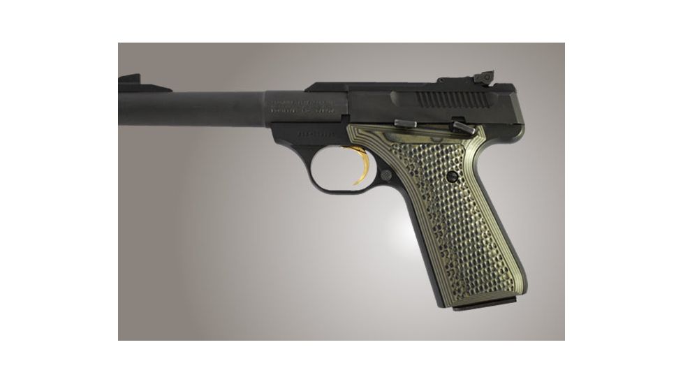 Hogue Browning BuckMark Piranha Grip G-10 - G-Mascus Green 72138