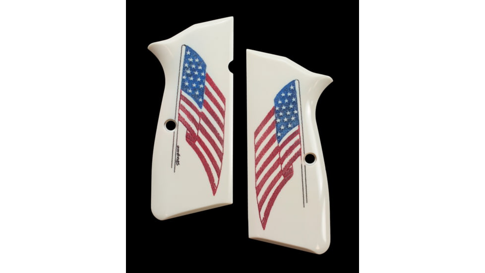 Hogue Browning Hi-Power Scrimshaw Ivory Polymer - American Flag 09022