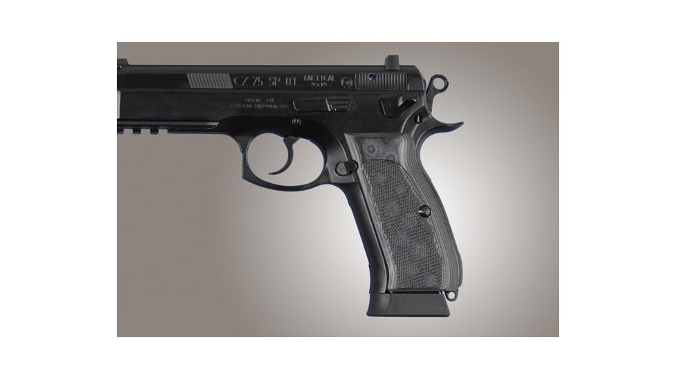 Hogue CZ-75 - CZ-85 Checkered G-10 - G-Mascus Black/Gray 75177-BLKGRY