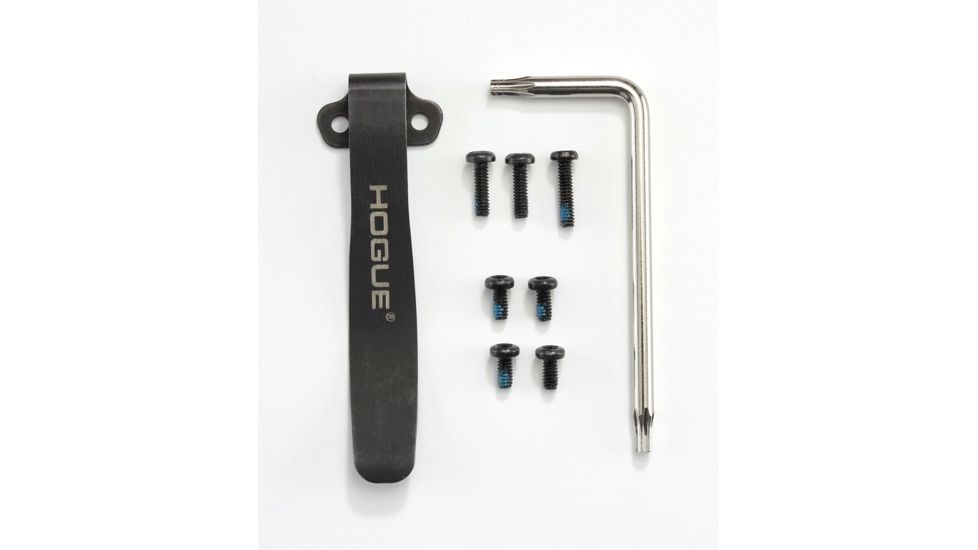 Hogue Deep Carry Clip &amp; Torx Screw Kit - Fits EX-01, EX-03, EX-04 and OTF, Black Finish 34080