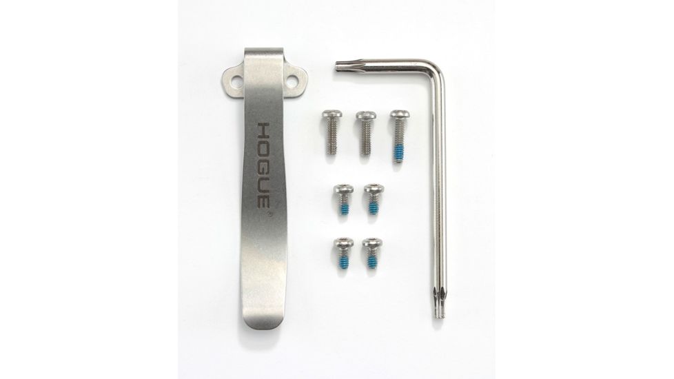 Hogue Deep Carry Clip &amp; Torx Screw Kit  - Fits EX-01, EX-03, EX-04 and OTF, Tumbled Finish 34084