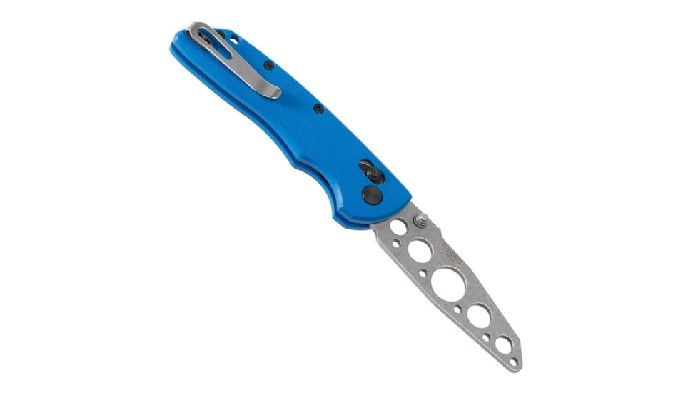 Hogue Deka Trainer Blade Folding Knife w/ABLE Lock, 3.25in, Tumbled Finish, CPM, Wharncliffe Blade, Blue Peel Ply G10 Handle, 24269
