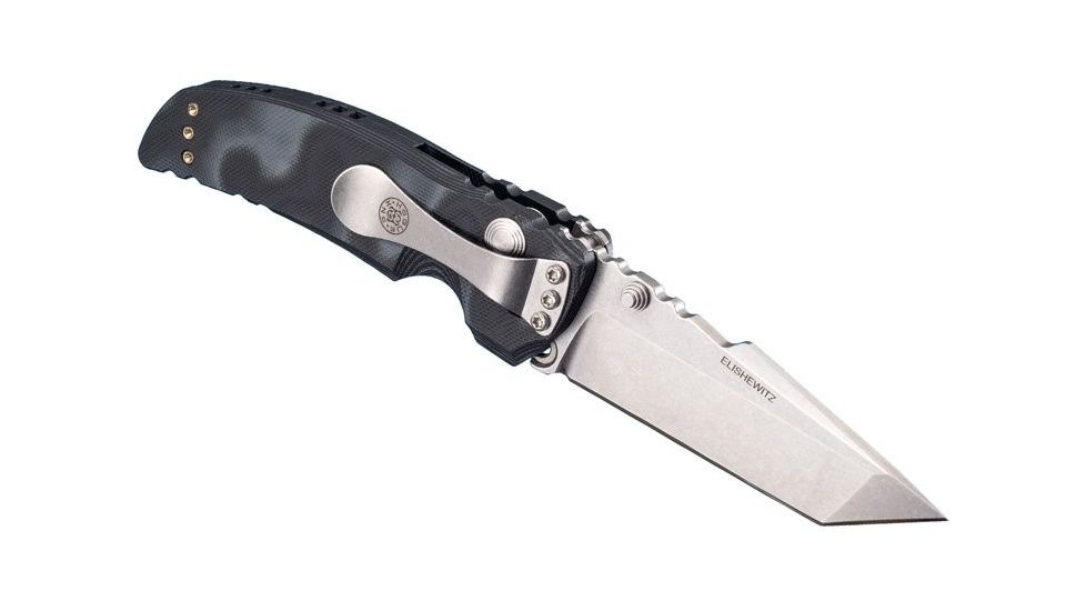 Hogue EX-01 3.5in Tactical Folder Tanto Blade Tumble Finish G-10 Frame - G-Mascus Black 34169